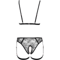 Miniatyrbild 8 av 8: Cottelli Lingerie: BH-set med remmar och kedjor Svart M