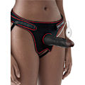 Miniatyrbild 1 av 11: LoveToy: Vibrating Easy StrapOn Set, 19 cm Mörk hudfärg, Svart