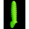 Miniatyrbild 6 av 6: Ouch! Glow in the Dark: Swirl Stretchy Penis Sleeve Grön, Självlysande