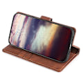Miniatyrbild 3 av 5: För Xiaomi 13 Ultra Flip phone case Crocodile Texture Pu Läder Skin-touch cover Brown