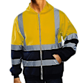 Miniatyrbild 1 av 4: Män Hi Viz Synlighet Säkerhet Arbetsrock Jacka Hoody Sweatshirt Toppar Ytterkläder Yellow L