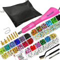 Miniatyrbild 4 av 5: Rhinestone Setter, Applicator Toolkit, Hot Fixed Wand Bedazzler Kit, 4080st, Ab Crystal, Clear, 14 färger, 7 tips, 4 Gems storlekar, pincett, null none