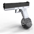 Miniatyrbild 1 av 3: Elektrisk vattenpistol, enknapps automatisk supersprutpistol Vattenblåsare för vuxna och barn Sommarpool Strand utomhus black with drum