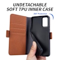 Miniatyrbild 2 av 5: För Samsung Galaxy A33 5g äkta kohudsläder cover Fullt skydd Telefon Flip Case Light Brown
