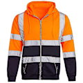 Miniatyrbild 3 av 4: Män Hi Viz Synlighet Säkerhet Arbetsrock Jacka Hoody Sweatshirt Toppar Ytterkläder orange 4XL