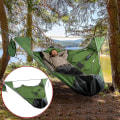 Miniatyrbild 3 av 4: 2021 Utomhus Camping Hängmatta Med Myggnät Hängande Sovsäng Bärbar Högstyrka Sovgunga green