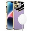 Miniatyrbild 1 av 4: Gkk Stötsäker Case För Iphone 14 Plus Case Tpu+pc+pu Läder galvanisering Cover Purple