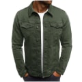Miniatyrbild 1 av 2: Jeansjacka för män Kort Slim Fit Green 3XL
