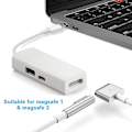 Miniatyrbild 3 av 5: Usb-c Magsafe Adapter 3 i 1 Typ-c till Magsafe 1/2 Converter Adapter för bärbara datorer Bärbara datorer Smartphones White