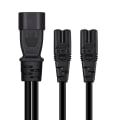 Miniatyrbild 5 av 5: 32 cm Iec320 C14 till Iec320 C7+iec320 C7 AC-power förlängningskabel Adaptersladd null none