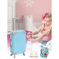 Miniatyrbild 3 av 5: Docktillbehör Set, 18 tums amerikansk flickdocka kläder resväska set för flickpresent - Snngv red-pink