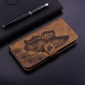 Miniatyrbild 3 av 3: Case till Samsung Galaxy A10s Retro Flip Wallet Embossing Butterfly Cover - Brun null none