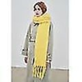 Miniatyrbild 3 av 3: Stor Chunky Scarf Färgglad Cashmere Feel Överdimensionerade halsdukar Filt Mjuk Stor Ullsjal Tjock Vinter Varma Kvinnor Yellow none