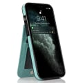 Miniatyrbild 2 av 5: Telefon Kickstand Case För Iphone 14 Plus, Korthållare Pu Läder + Tpu Cover Mint Green