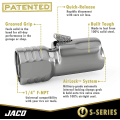 Miniatyrbild 2 av 6: JACO Lightning S-serien däckluftchuck - 1/4&#34; F-NPT | Open Flow (2-pack)