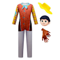 Miniatyrbild 1 av 4: 4-8 år Kids Dinosaur Ranch Cosplay Costume Jumpsuits+hatt+handskar+maskset 7-8 Years