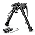 Miniatyrbild 1 av 5: 6-9 tums kolfiber taktisk bipod, fjäderrecoil bipod med remfäste och 20 mm Picatinny Weaver-skena null none
