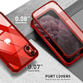 Miniatyrbild 7 av 8: UBUNU iPhone Xs Max- case med skärmskydd [Inbyggt 9H hårt härdat glas], för Magsafe 360 ​​helkroppsskydd, genomskinligt skyddande iPh Red