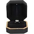 Miniatyrbild 3 av 4: Ring Box Case Med Led Ljus Fyrkantig Svart Smycken Display Presentask För Förslag Förlovning Bröllop null none