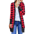 Miniatyrbild 1 av 3: Christmas Cardigan Dam Långärmad Xmas Jumper öppen främre kappa Rose Red XL