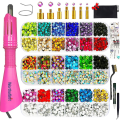 Miniatyrbild 1 av 5: Rhinestone Setter, Applicator Toolkit, Hot Fixed Wand Bedazzler Kit, 4080st, Ab Crystal, Clear, 14 färger, 7 tips, 4 Gems storlekar, pincett, null none