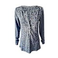 Miniatyrbild 2 av 5: Kvinnors höst-/vintermode V-ringad print Långärmad Casual Lös T-shirt Plus Size Blue M