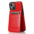 Miniatyrbild 3 av 5: Telefon Kickstand Case För Iphone 14 Plus, Korthållare Pu Läder + Tpu Cover Red