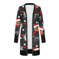 Miniatyrbild 2 av 3: Christmas Cardigan Dam Långärmad Xmas Jumper öppen främre kappa Cement Grey S