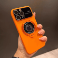 Miniatyrbild 1 av 5: Case kompatibelt med Iphone 15 Pro Max/15 Pro, Matt PC Stort phone case med läckageetikett magnetiskt fäste Orange For iPhone 15 Pro Max-15 Ultra