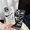 Miniatyrbild 2 av 3: För Iphone 14 Plus 13 12 11 Pro Max Off- Vit/svart frostat phone case -2st For iPhone 11 promax none
