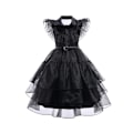 Miniatyrbild 2 av 4: 2023 Onsdag Svart klänning cosplay kostym Halloween Adams prinsessklänning cos kläder A76 pattern bag 100cm