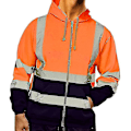 Miniatyrbild 1 av 4: Män Hi Viz Synlighet Säkerhet Arbetsrock Jacka Hoody Sweatshirt Toppar Ytterkläder orange 3XL