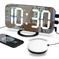 Miniatyrbild 2 av 4: Hög väckarklocka med sängshaker för tung sovande, dubbel vibrerande väckarklocka med USB -laddare för hörselskadade döva White