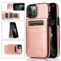 Miniatyrbild 1 av 5: Flip Premium Läder Magnetlås Heavy Duty Case För Iphone 15 Pro Max/15 Ultra Med Kickstand Rose Gold