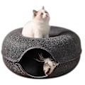 Miniatyrbild 1 av 5: 1 st Pet Tunnel Donut Cat Bed (mörkgrå) null none