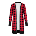 Miniatyrbild 2 av 3: Christmas Cardigan Dam Långärmad Xmas Jumper öppen främre kappa Rose Red XL