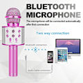 Miniatyrbild 2 av 5: Födelsedagspresent för 6-15 år gammal, trådlös bluetooth karaokemikrofon Rose red