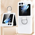 Miniatyrbild 1 av 4: Stötsäkert smalt skyddande TPU- phone case för Samsung Galaxy Z Flip 5 med ringfingerögla Frosted white