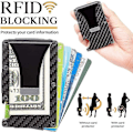Miniatyrbild 3 av 5: Minimalistisk korthållarplånbok Kolfiberplånbok Rfid Blocking Slimmetal Plånbok null none