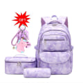 Miniatyrbild 2 av 5: Ny ryggsäck för barn flickor skolryggsäck med matlåda tonåringar flickor bokväskor set barns vattentät skolväska mochilas Pink set