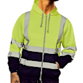 Miniatyrbild 1 av 4: Män Hi Viz Synlighet Säkerhet Arbetsrock Jacka Hoody Sweatshirt Toppar Ytterkläder Green L