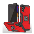Miniatyrbild 1 av 4: Xhy Samsung Galaxy A13 5G Case med Sekretess Skärmskydd Magnetisk Ring Hållare Kickstand Militärklass helkropp Dubbellager Drop Prote red