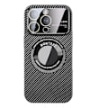 Miniatyrbild 1 av 5: Case i kolfiber för Iphone 15 Pro Max, logotypvy Ultratunt tunt case med linsskydd, kompatibelt med Magsafe Black For iPhone 15 Pro Max