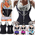 Miniatyrbild 1 av 4: 3 Clip&1 Zip 6 Stålbenad waist trainer Sportträning Kroppsformare Magkontroll Blue L