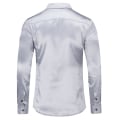 Miniatyrbild 3 av 5: Sliktaa Casual Mode för män glänsande långärmad Slim-Fit formell skjorta Gray L