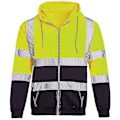 Miniatyrbild 2 av 3: Män Hi Viz Synlighet Säkerhet Arbetsrock Jacka Hoody Sweatshirt Toppar Ytterkläder Green 4XL