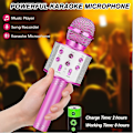 Miniatyrbild 3 av 5: Födelsedagspresent för 6-15 år gammal, trådlös bluetooth karaokemikrofon Rose red