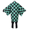 Miniatyrbild 2 av 5: Demon Slayer Kimetsu No Yaiba Tanjirou Kamado Cosplay Kostym Kimono Halloween Anime Uniform Set för vuxna barn 7 piece set 130