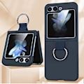 Miniatyrbild 1 av 4: Stötsäkert smalt skyddande TPU- phone case för Samsung Galaxy Z Flip 5 med ringfingerögla Blue