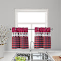 Miniatyrbild 2 av 5: Köksgardiner Dekor Fönstergardin Lyx Cafe Valance Topper Draperier Wine Red 74cmx61cm